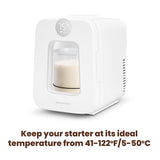 Keep your starter at its ideal temperature from 41-122F/5-50C.
