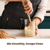 Mix smoothly, Scrape clean.