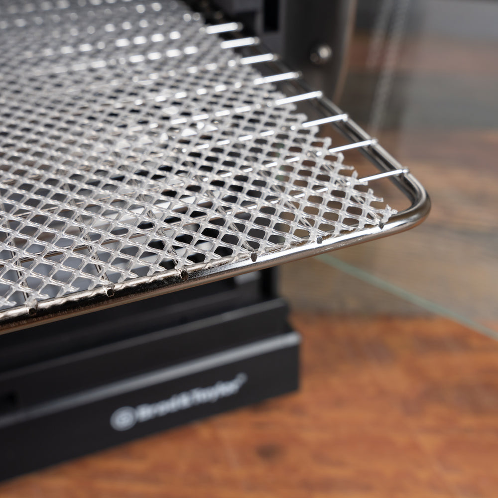 Close-up shot of Mesh Drying Sheets for the Sahara stainless steel shelves