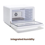 Integrated humidity with included water tray.