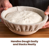 Handles dough easily and stacks neatly.
