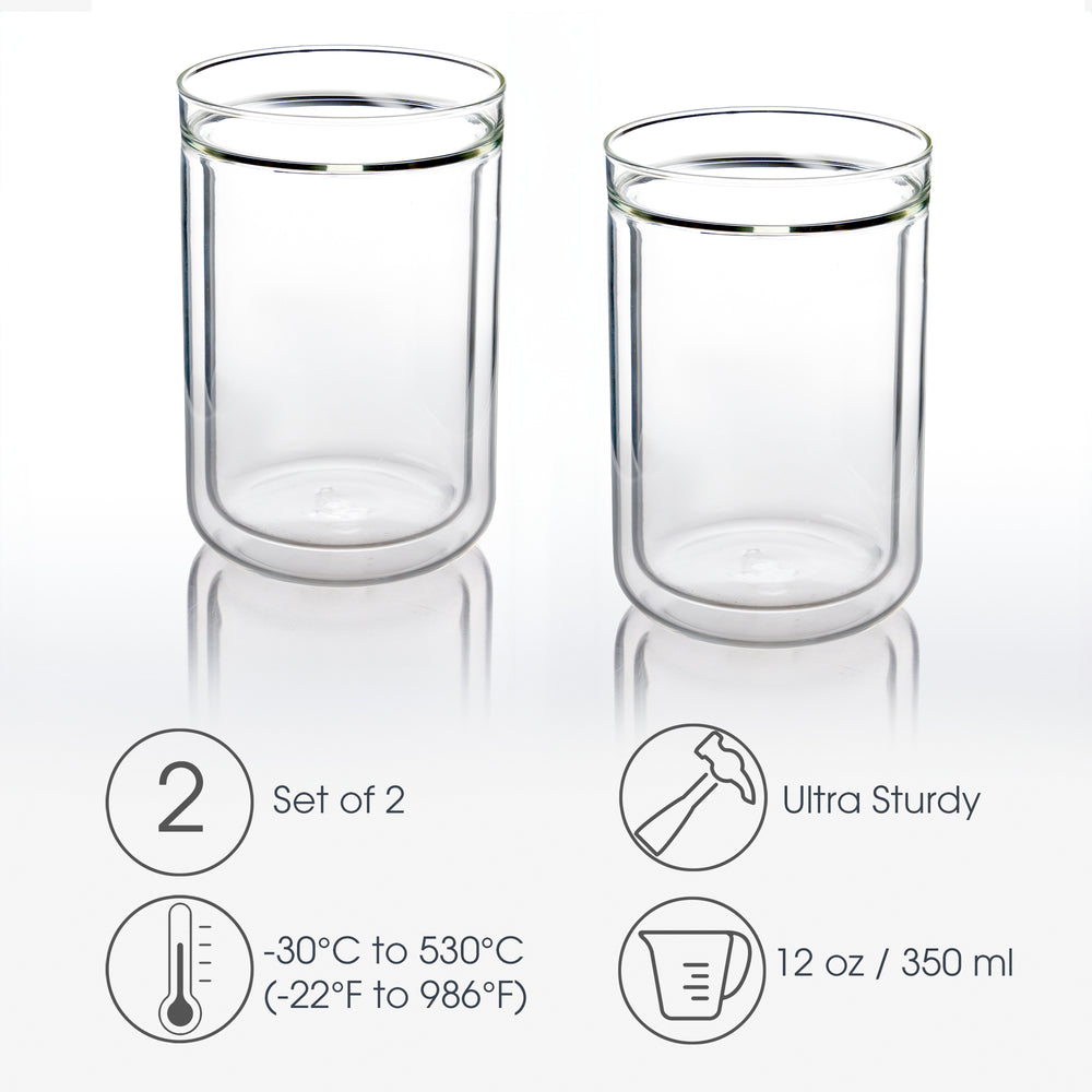 Double-Wall Insulated Glass Mugs (2) – Brod & Taylor