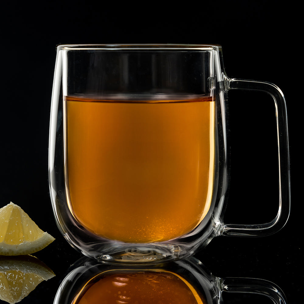 Tea in a glass mug