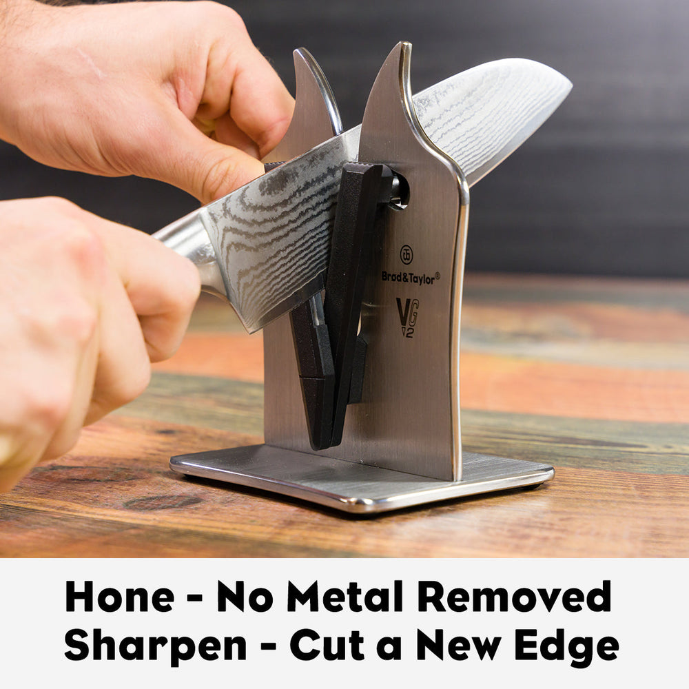 VG2 Professional Knife Sharpener, hone - no metal removed sharpen - cut a new edge