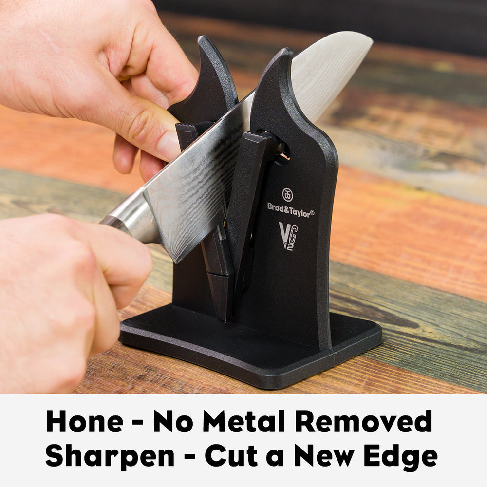 VG2 Classic Knife Sharpener, hone - no metal removed sharpen - cut a new edge